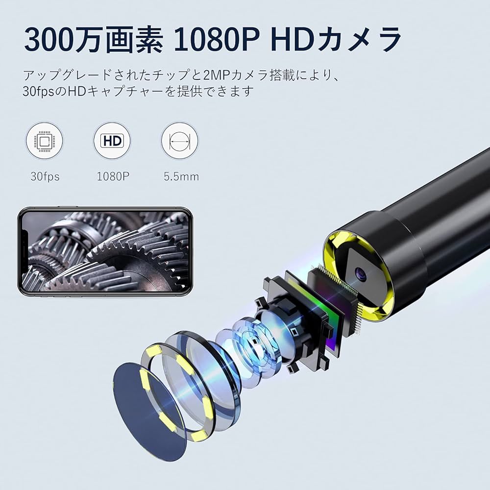 Amazon | ファイバースコープ NIDAGE5.5mm極細内視鏡カメラ